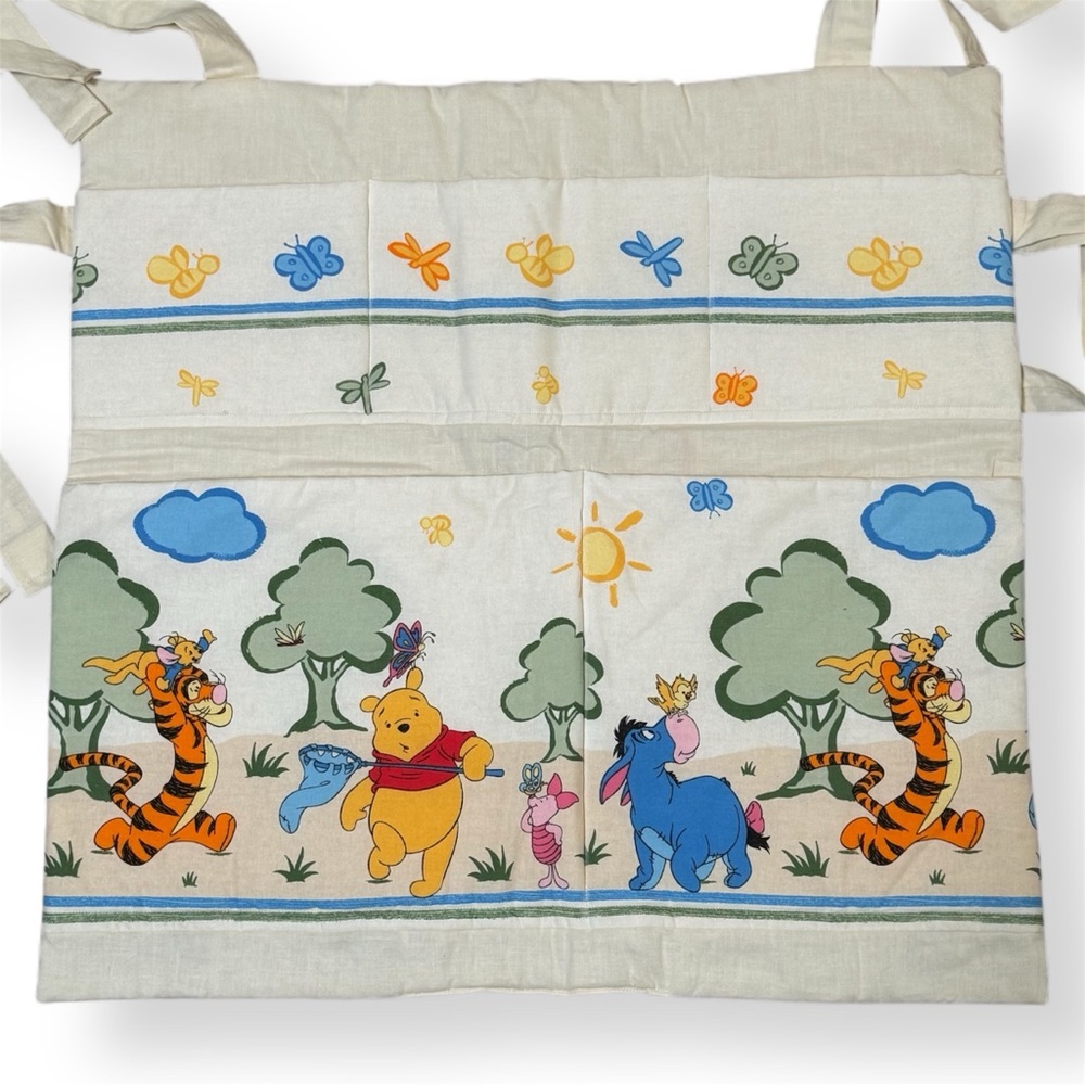 Vintage Winnie the Pooh Diaper Caddy Butterfly scene Disney Nursery organizer